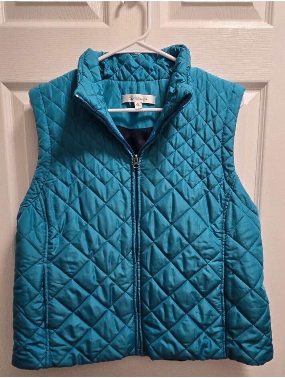 Croft & Barrow Women's Quilted Teal Blue Vest Size Large